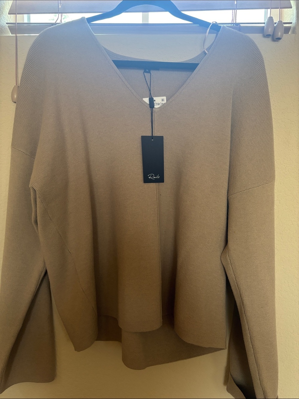Rails Taupe V-Neck Sweater